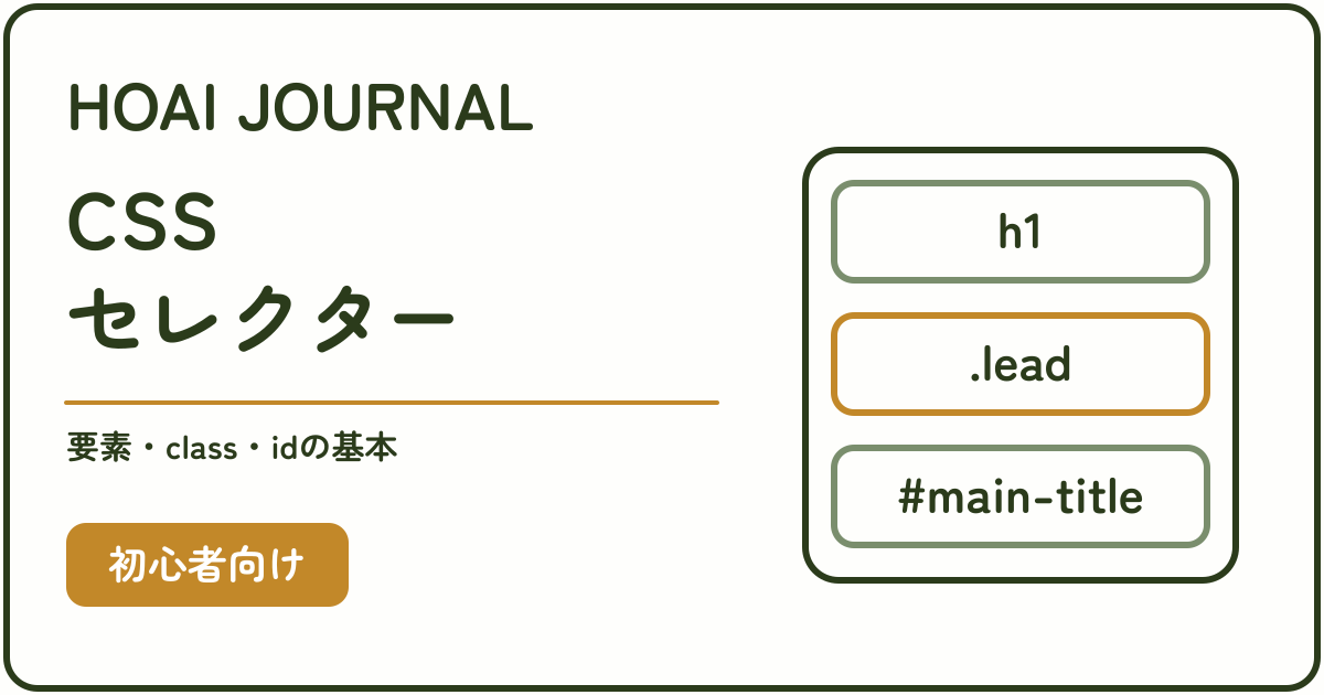 CSSセレクターの要素・class・idの基本を紹介するアイキャッチ
