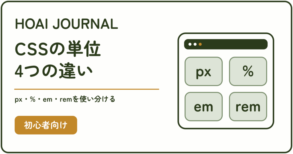 CSSの単位px・%・em・remの基準と使い分けを解説する初心者向け記事