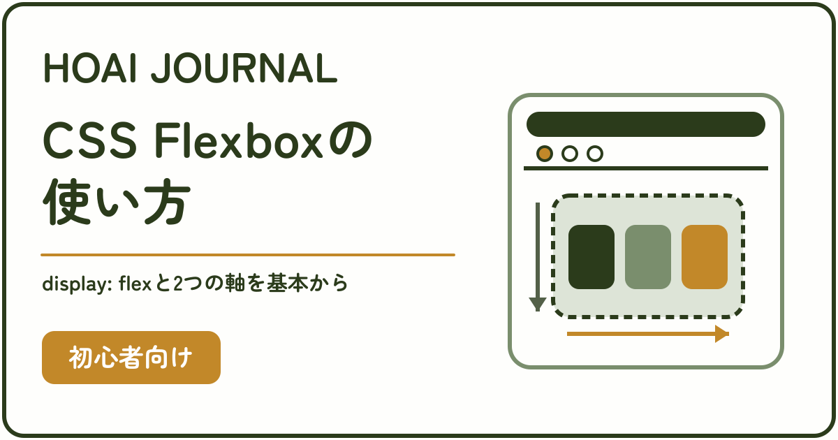 CSS Flexboxの使い方をdisplay flex・justify-content・align-itemsとともに解説する初心者向け記事