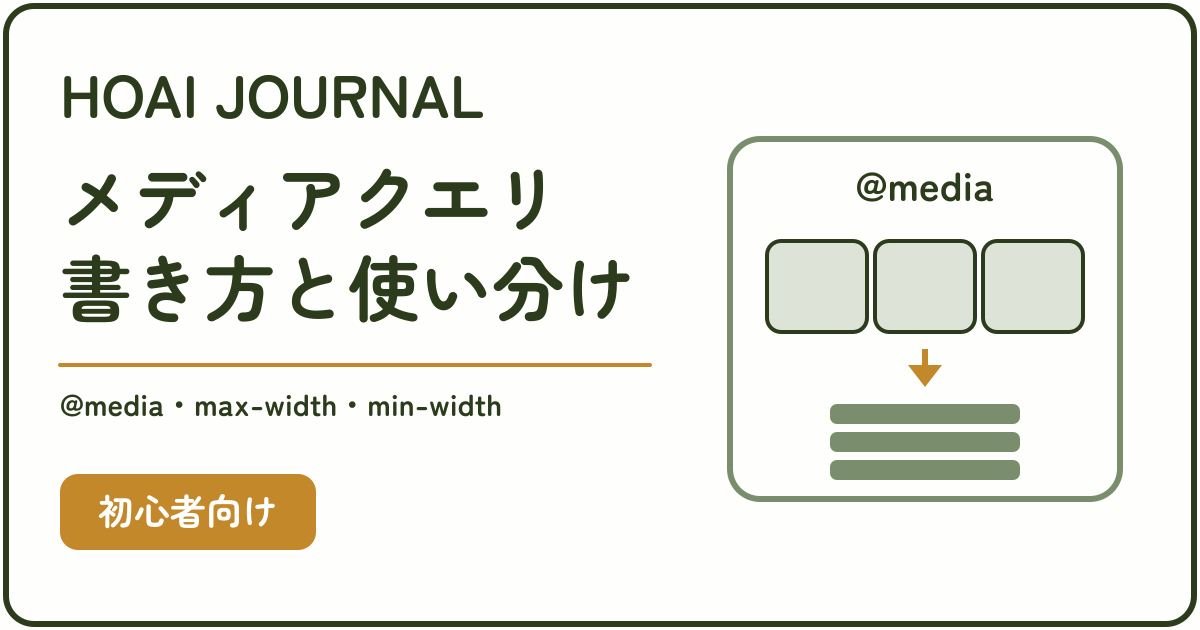 CSSメディアクエリの書き方と使い分け。@media、max-width、min-widthを初心者向けに解説